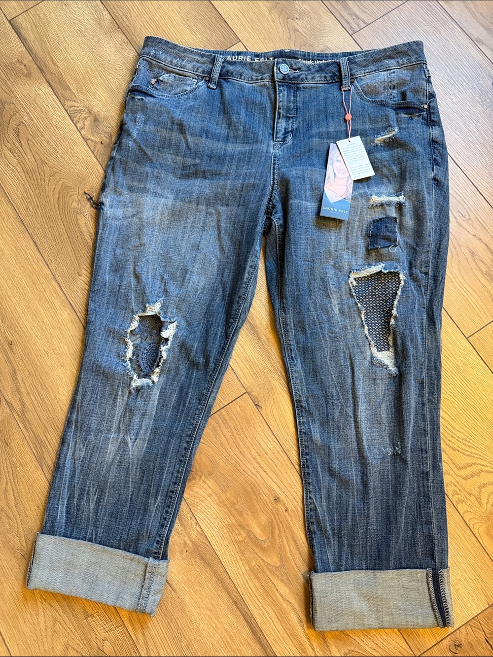 Laurie Felt NWT Classic Underpatch Weekender Jeans 14